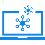 Business service blue icon